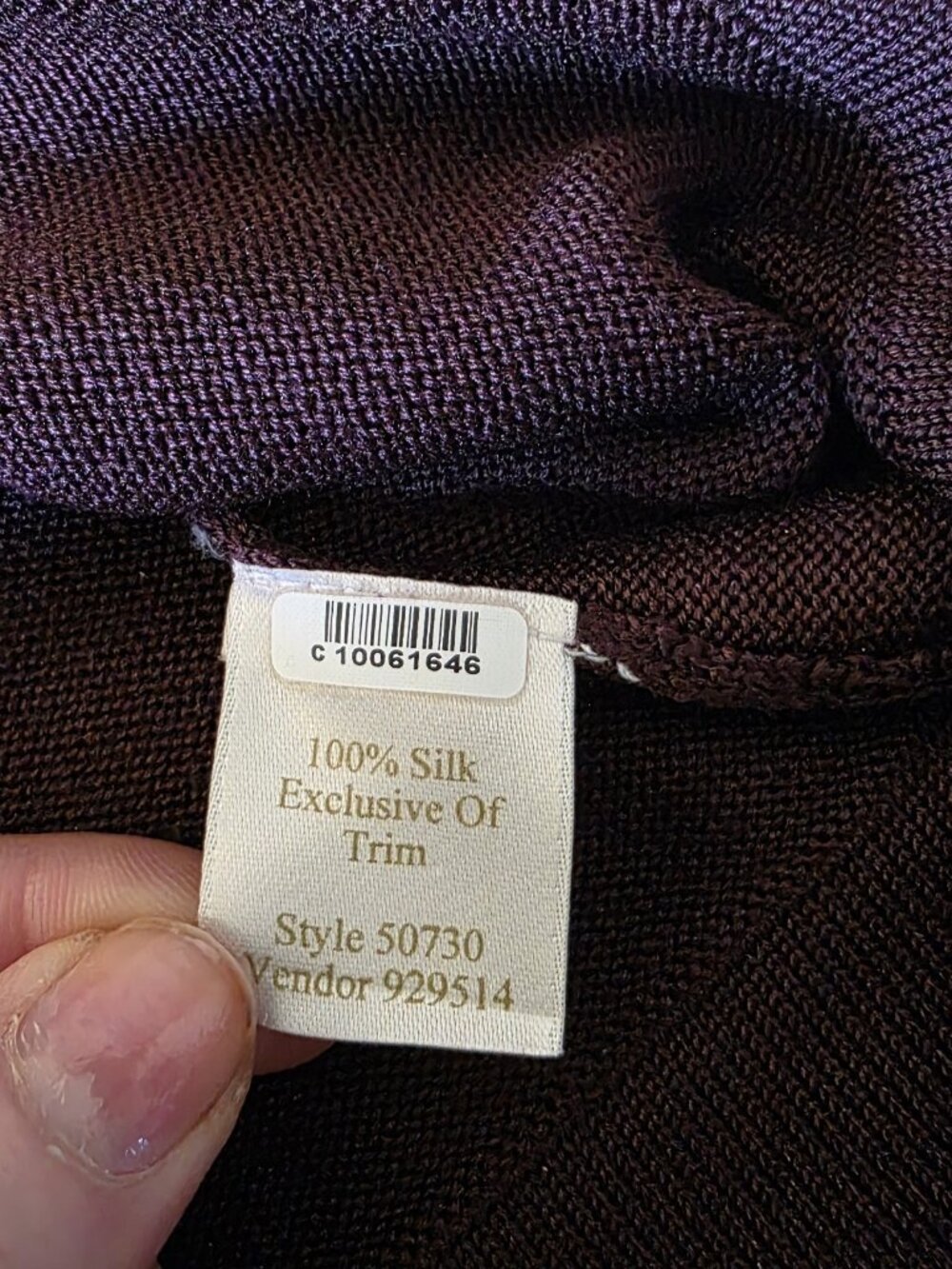 Caslon 100% Silk Sweater Womens L Brown Boatneck 3/4 Sleeve Split Cuff Luxury - Picture 12 of 16
